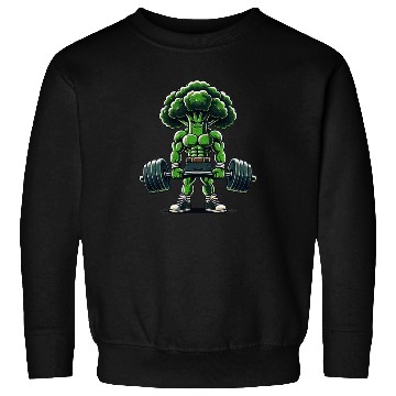 Discover Broccoli Workout Muscular Broccoli Lifting Weights Sweatshirts