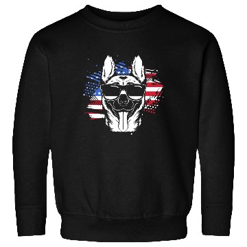 Discover US Flag Belgian Malinois Wearing Sunglasses Sweatshirts
