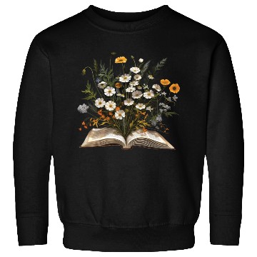 Discover Book Lover Wildflowers Sleeve Sweatshirts