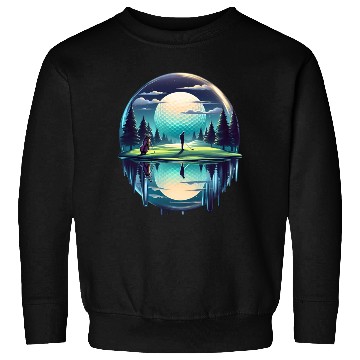 Discover Night Golfer Escape Golfing Twilight Fairway Sweatshirts