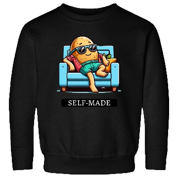 Discover Funny Self-Made Couch Potato Lazy Tired People Sweatshirts