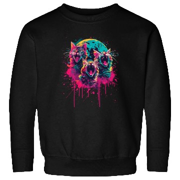 Discover Charming Cat Duo with Moon for a Cat Lover Sweatshirts