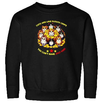 Discover cats are like potato chips Cat Lover Sweatshirts