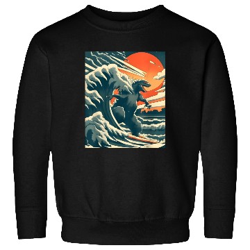 Discover Japanese Monster Kaiju Funny Art Sweatshirts