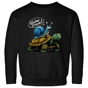 Discover Snail Riding a Turtle Funny Animal Friends Sweatshirts