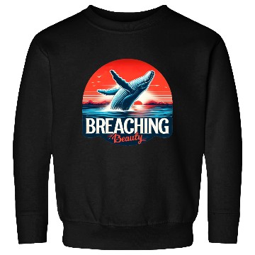 Discover Retro Whale Breaching Ocean Sweatshirts