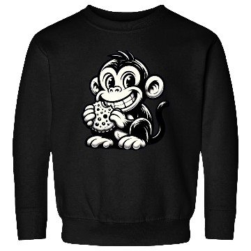 Discover Chimpanzee with Cookie Monochrome Design Sweatshirts