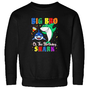 Discover Big Bro Of The Shark Birthday Family Birthday Sweatshirts