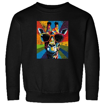 Discover Giraffe Sunglasses African Animal Lover Sweatshirts