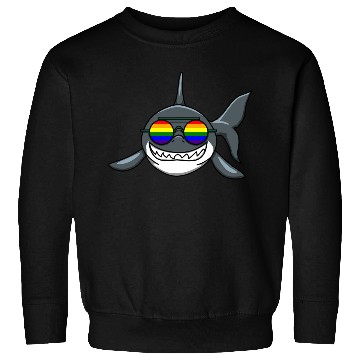 Discover SMILING LGBTQ SHARK WITH RAINBOW GLASSES Sweatshirts