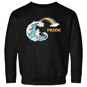 Discover Cat Surfing with Trans LGBT Colors in the Sweatshirts