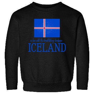 Discover Nordic Flag Illustration with Icelandic Text Sweatshirts