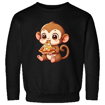 Discover Funny monkey loves pizza humorous chimpanzee Sweatshirts