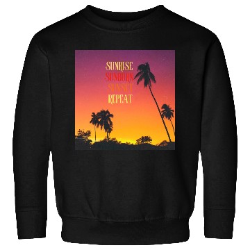 Discover Sunrise Sunburn Sunset Repeat Beach Scene Sweatshirts