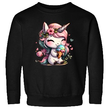 Discover Chibi Unicorn Eating Ice Cream Sweatshirts