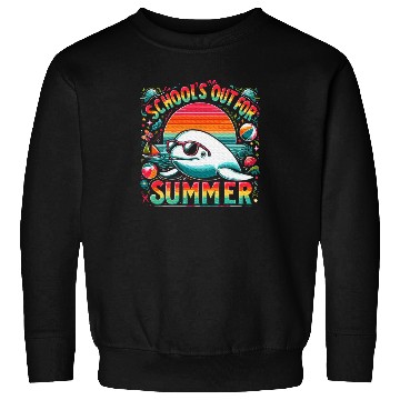 Discover Schools Out For Summer Teacher Beluga Whale Sweatshirts