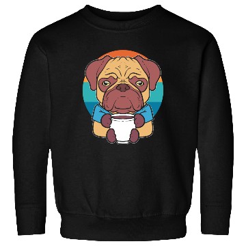 Discover Pug Drinking Coffee Dog Lover Sweatshirts