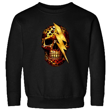 Discover Skull with Leopard Print & Gold Spark Sweatshirts