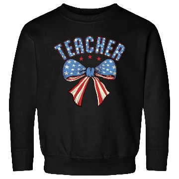 Discover Teacher 4th Of July Coquette Bow Sweatshirts