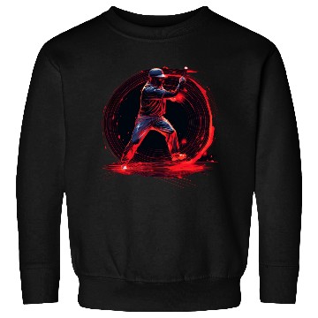 Discover Baseball Pitcher in Red Neon, Pop Art Sweatshirts