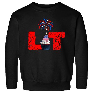 Discover LIT 4th July Independence Day cupcake & firework Sweatshirts