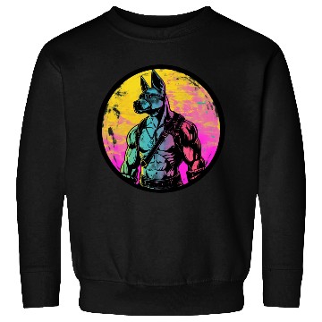 Discover Pumped male dog in leather harness Sweatshirts