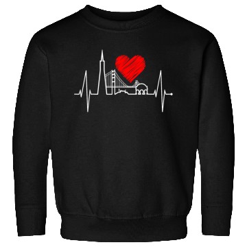 Discover San Francisco Heartbeat Skyline California Sweatshirts