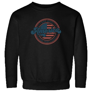 Discover 4th of July Retro US Flag God Bless America Funny Sweatshirts