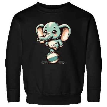 Discover cute cartoon elephant on exercise ball Sweatshirts