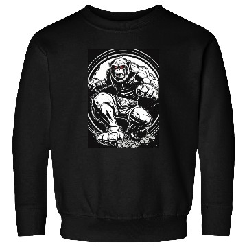 Discover Zombie ape street fighter black and white circle l Sweatshirts