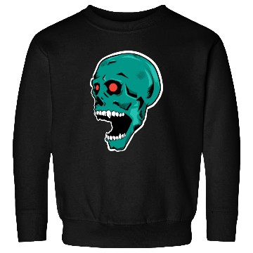 Discover green skull with bright red eyes Sweatshirts