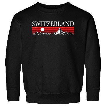 Discover Swiss Sunset Switzerland Mountains Sweatshirts