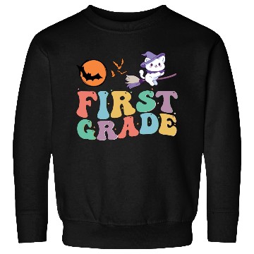 Discover 1st Grade teacher Kindergarten with cute witch cat Sweatshirts