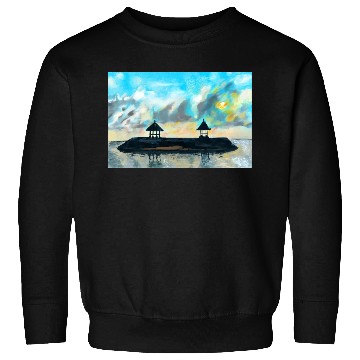 Discover Peaceful sunset on beach scene with acrylic Sweatshirts