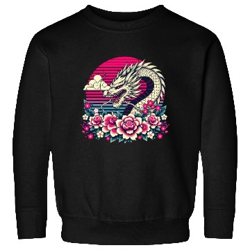 Discover Tokyo Asian Dragon Vintage Style 80s Retro Japanes Sweatshirts