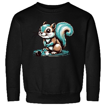 Discover Cute cartoon squirrel playing golf Sweatshirts