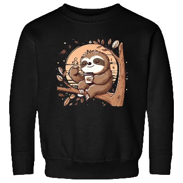 Discover Sloth Drinking Coffee Sweatshirts