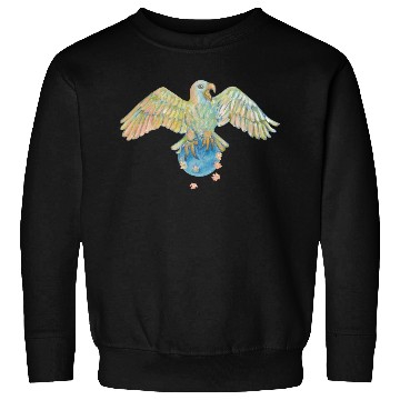 Discover Eagle Carrying Earth Illustration Sweatshirts