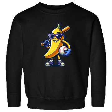 Discover Banana Playing Baseball Fruit Lover Baseball Playe Sweatshirts