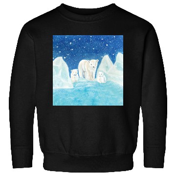 Discover Polar Bears (Ursus maritimus) - Bear Mother & Cubs Sweatshirts