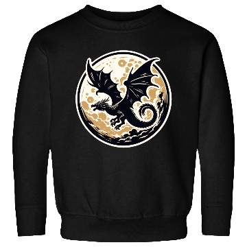 Discover Mystical Dragon Silhouette Against Full Moon Sweatshirts