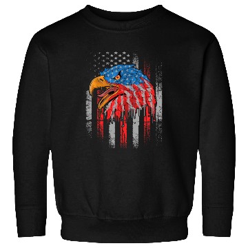 Discover Retro US Flag Funny 4th July Bald Eagle Patriotic Sweatshirts