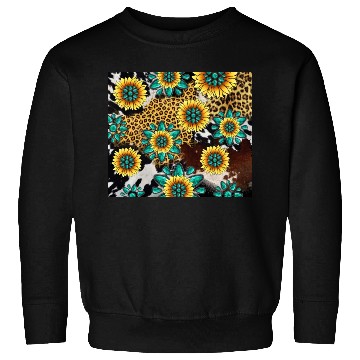 Discover Turquoise Gemstone Sunflowers Leopard Cowhide Sweatshirts