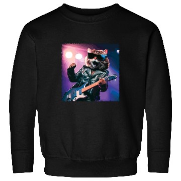 Discover Funny Cat Plays Guitar Instruments Cute Concert Sweatshirts