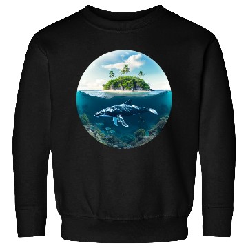 Discover earth globe with whale in Underwater Sweatshirts
