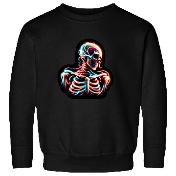 Discover Neon Skeleton Psychedelic Glow Art Sweatshirts
