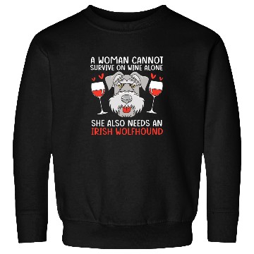 Discover Irish Wolfhound Pet Owner Dog Mother Wine Lover Sweatshirts