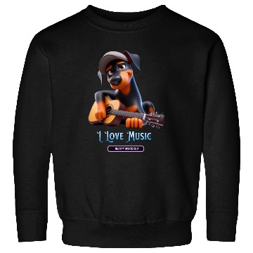 Discover dog playing guitar Sweatshirts