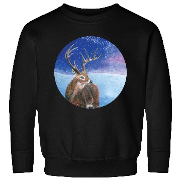 Discover The Red Deer in Winter Illustration Sweatshirts