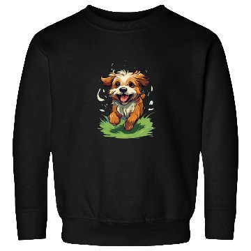 Discover running dog on the grass Sweatshirts